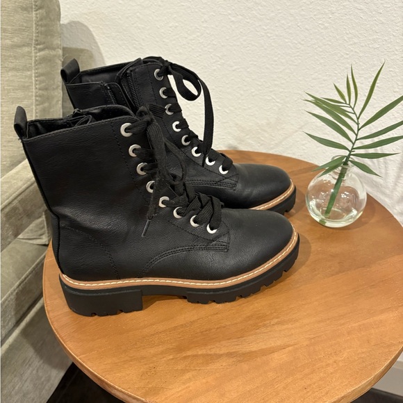 Sun + Stone Black Combat Boots - Picture 2 of 6